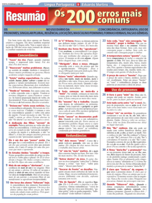 Os 200 erros mais comuns