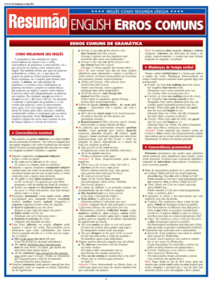 English Erros comuns