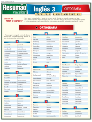Inglês 3 - Ortografia