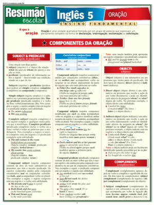 Inglês 5 - Orações