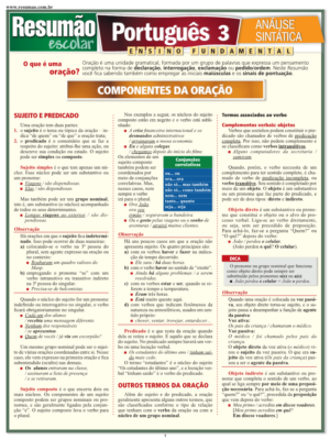 Português 3 - Análise sintática