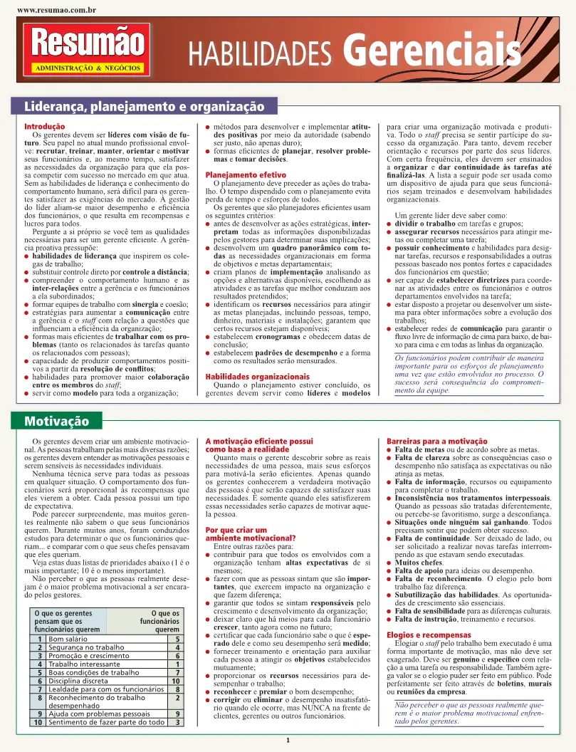 Habilidades gerenciais