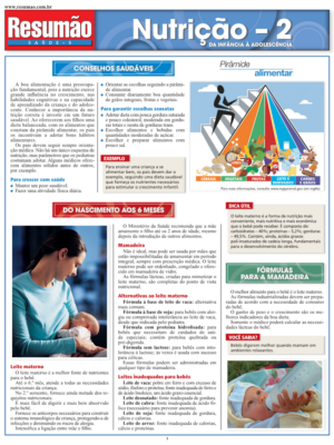 Nutrição 2 - Da Infância à Adolescência