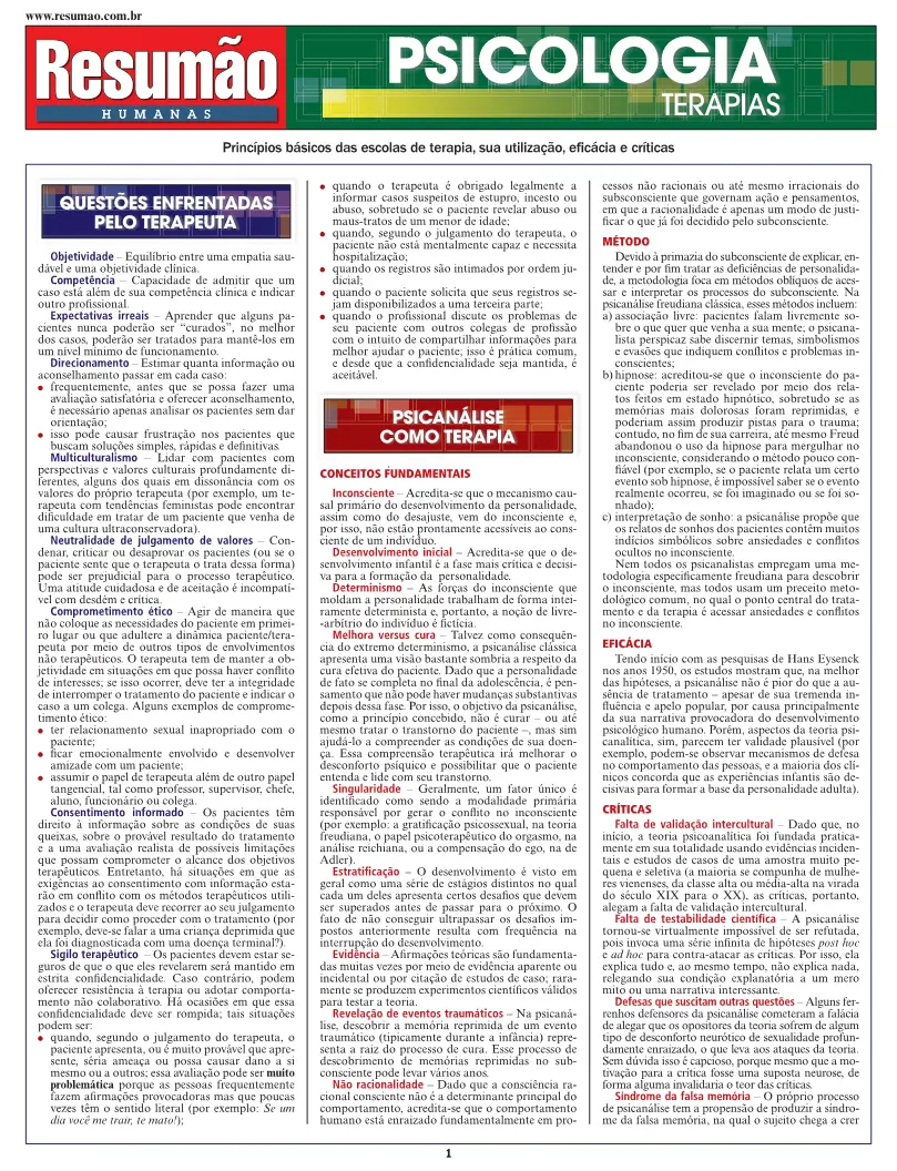 Psicologia - Terapias